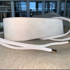 WHBM cream suede wrap belt